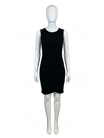 Bobi Surplice Knit Sleeveless Dress in Black (view 1)