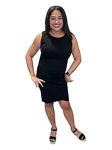 Bobi Surplice Knit Sleeveless Dress in Black (view 2)