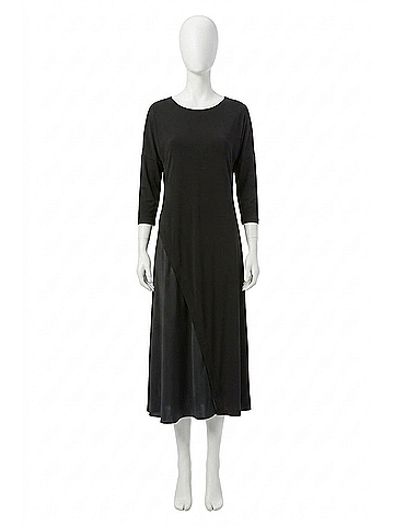 Joseph Ribkoff Print 3/4 Sleeve Trapeze Dress in Black (view 1)