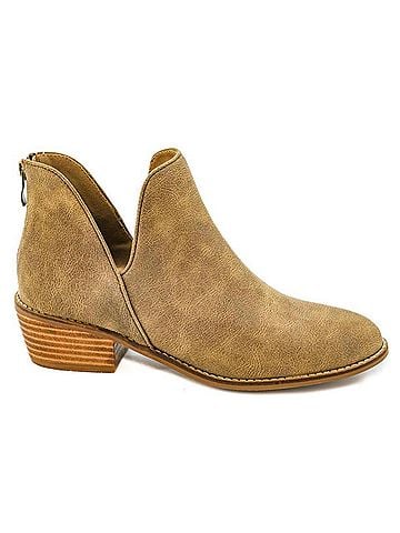 Corkys Women's Vanish Block Heel Bootie in Taupe (view 1)