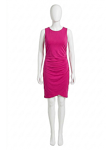 Bobi Surplice Knit Sleeveless Dress in Fuchsia (view 1)