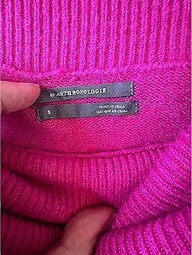 Anthropologie Fuchsia Foldover Cowl Neck Sweater Pullover Sweater (view 2)