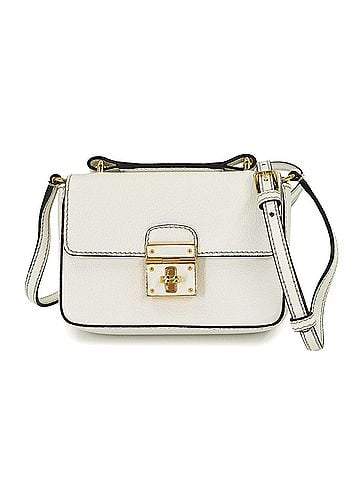 Dolce & Gabbana Dolce &amp; Gabbana Rosalia Mini 2-way Hand/Shoulder Handbag, Leather, White, Gold Hardware, Top Handle Bag (view 1)