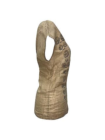 Dolce & Gabbana Dolce &amp; Gabbana Roman Coin Printed Blouse in Beige Linen (view 2)