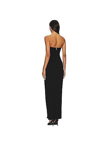 Nookie Black Strapless Maxi Dress With White Trim Casual Dress (view 2)