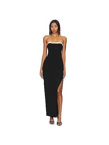 Nookie Black Strapless Maxi Dress With White Trim Casual Dress (view 1)