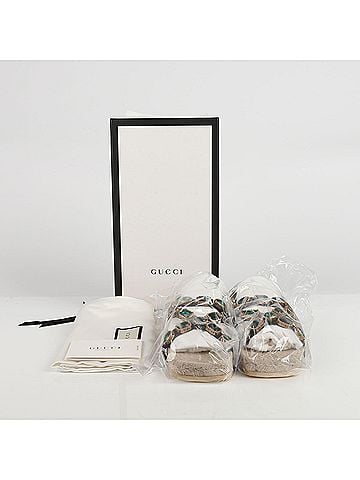 Gucci Black Grosgrain Crystal Espadrille Sandals (view 1)