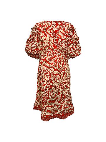 Diane von Furstenberg Diane Von Furstenberg Fisher Mini Dress in Orange Viscose (view 1)