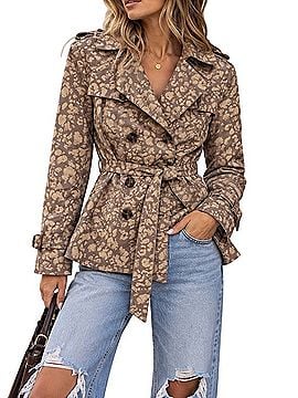 Anthropologie Daughters of the Liberation Leopard Print Trench Coat Trenchcoat (view 1)