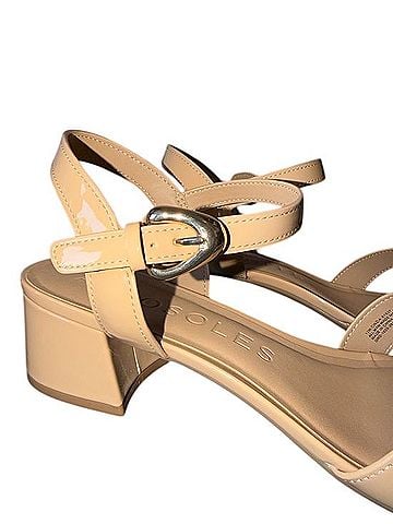 Aerosoles Nude Tan Strappy Block Heel Sandals Sandals (view 2)