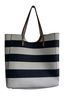 Madison West Stripes White Blue Leather Tote One size - photo 1