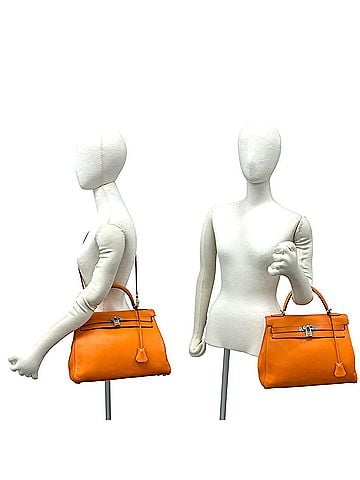 Hermès HERMES Kelly 35 Chevre Leather 2-way Handbag/Shoulder Bag Orange 629-8 (view 2)