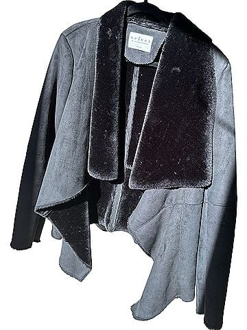 Velvet Faux Leather Jacket (view 2)