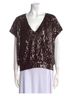 Kevan Hall Brown Short Sleeve Blouse Size M - photo 1