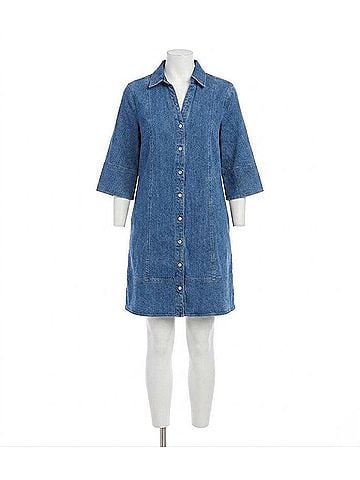 Karen Kane Flare Sleeve Shirtdress in Chambray (view 1)