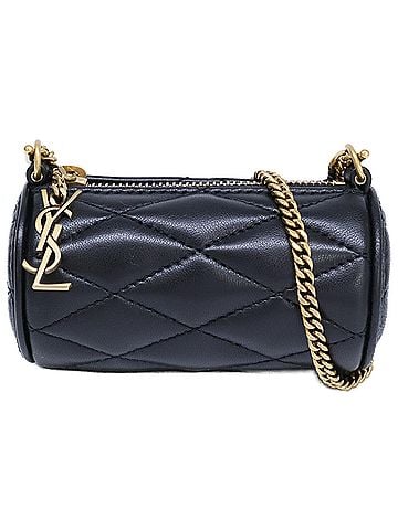 Saint Laurent Yves Saint Laurent SAINT LAURENT PARIS 796296 Lambskin Sad Micro Tube Chain Shoulder Bag, Black with Gold Hardware, Women's. (view 1)