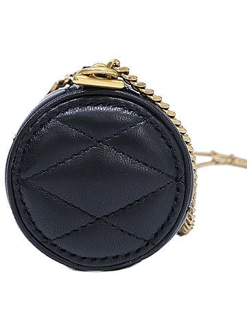 Saint Laurent Yves Saint Laurent SAINT LAURENT PARIS 796296 Lambskin Sad Micro Tube Chain Shoulder Bag, Black with Gold Hardware, Women's. (view 2)