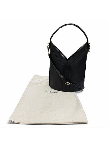 Saint Laurent SAINT LAURENT 840891 Leather Y-Top Handle 2-Way Handbag/Shoulder Bag, Black, Made in Italy, Women's, with Dust Bag (view 2)