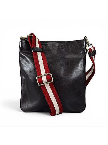 Bally BALLY TAISTINO Calf Leather Trainspotting Shoulder Bag, Dark Brown, Swiss Made, Men's, with Dust Bag (view 1)