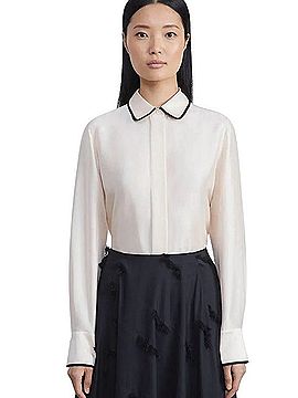 Lafayette 148 New York Contrast Trim Blouse (view 1)