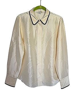 Lafayette 148 New York Contrast Trim Blouse (view 2)