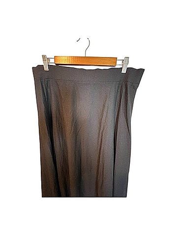 Eileen Fisher Eileen Fisher Black A-Line Pleated Midi Skirt Medium Elastic Waist Travel Work Casual Skirt (view 2)