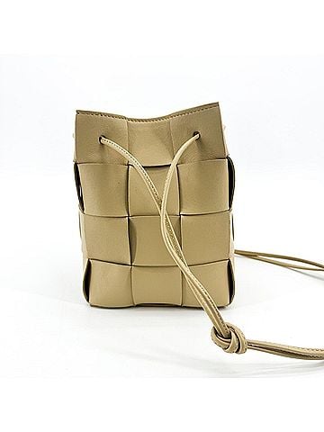 Bottega Veneta Cassette Leather Beige Leather Shoulder Bag Bag (view 2)