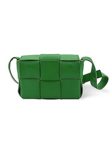 Bottega Veneta Cassette Maxi Intrecciato Leather Green Leather Crossbody Bag Bag (view 1)