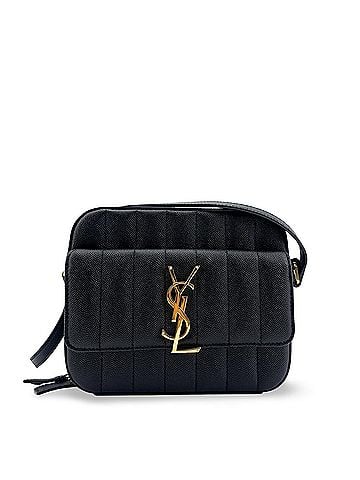 Saint Laurent Vicky Camera Vertical Quilted Leather Black Leather Shoulder Bag Bag (view 1)
