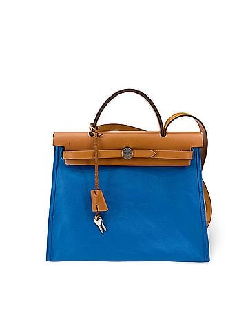 Hermès Herbag Zip Verso Leather And Toile Brown Canvas Handbag (view 1)