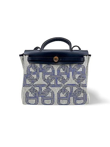 Hermès Herbag Zip Circuit 24 Vache Hunter And Leather White Canvas Handbag (view 1)