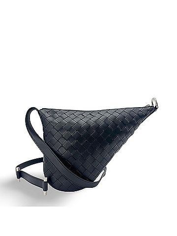 Bottega Veneta Virgule Intrecciato Nappa Black Leather Shoulder Bag Bag (view 1)