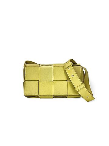 Bottega Veneta Fun Cassette Maxi Intrecciato Leather Yellow Leather Crossbody Bag Bag (view 1)