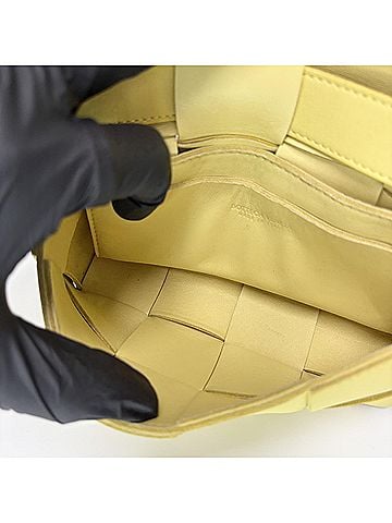 Bottega Veneta Fun Cassette Maxi Intrecciato Leather Yellow Leather Crossbody Bag Bag (view 2)