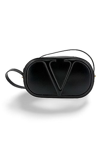 Valentino Garavani Vlogo Walk Leather Black Leather Crossbody Bag Bag (view 1)