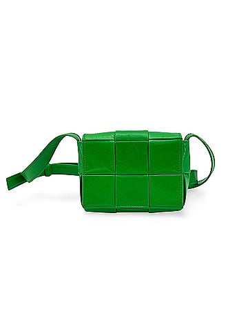 Bottega Veneta Cassette Maxi Intrecciato Leather Green Leather Crossbody Bag Bag (view 1)