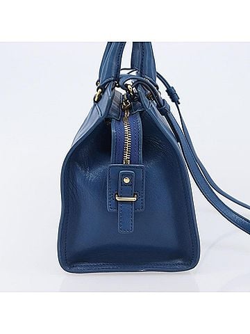 Saint Laurent Chyc Cabas Leather Blue Leather Tote Bag Bag (view 2)