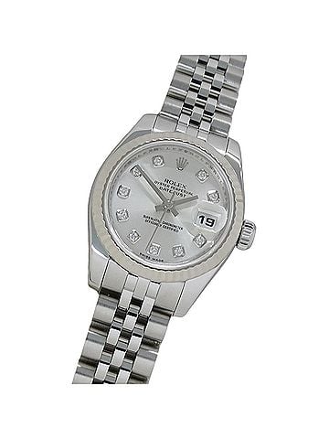 Rolex Rolex Datejust 179174G Z-serial Women's Watch, Brand Name, 10P Diamonds, Automatic Movement, Stainless Steel (SS), White Gold (WG), Silver (view 1)