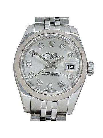 Rolex Rolex Datejust 179174G Z-serial Women's Watch, Brand Name, 10P Diamonds, Automatic Movement, Stainless Steel (SS), White Gold (WG), Silver (view 2)