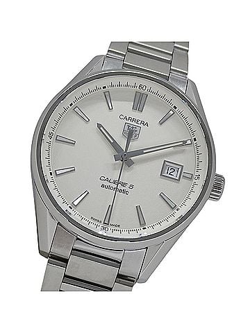 TAG Heuer TAG Heuer Carrera WAR211B BA0782 Men's Watch, Brand Name, Date, Caliber 5 Automatic Movement, Stainless Steel (SS), Silver/White, Open Caseback (view 1)