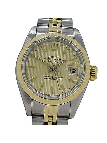 Rolex Rolex Datejust 69173 (R-serial number) Ladies' Watch, Champagne Tapestry, Automatic Movement, Stainless Steel (SS) and Gold (YG) Combination. (view 2)
