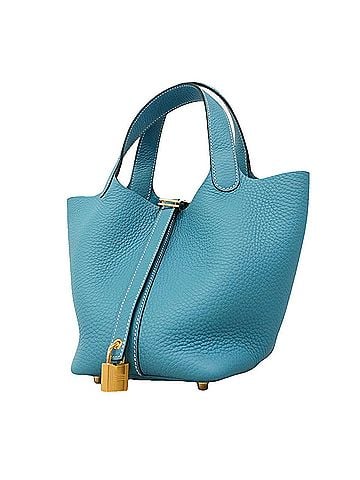 Hermès Hermes Picotin Lock PM handbag, Taurillon Clemence leather, New Blue Jean, K stamp, ladies'. (view 1)
