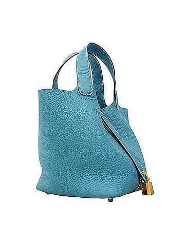 Hermès Hermes Picotin Lock PM handbag, Taurillon Clemence leather, New Blue Jean, K stamp, ladies'. (view 2)