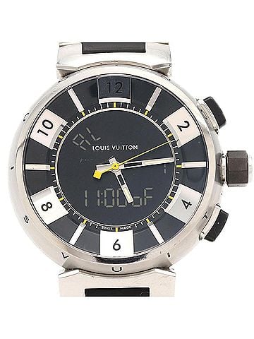 Louis Vuitton Louis Vuitton Tambour in Black Q118F SS Quartz Watch (view 1)