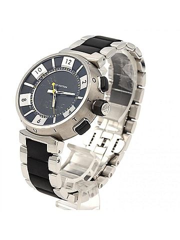 Louis Vuitton Louis Vuitton Tambour in Black Q118F SS Quartz Watch (view 2)