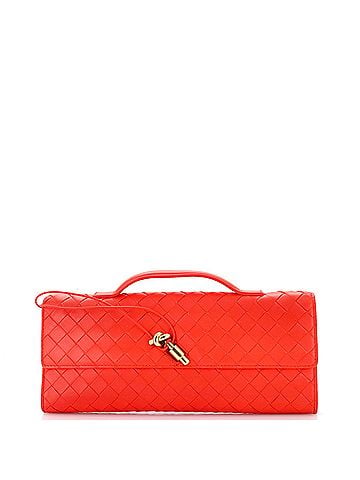 Bottega Veneta Andiamo Top Handle Clutch Intrecciato Nappa Long (view 1)