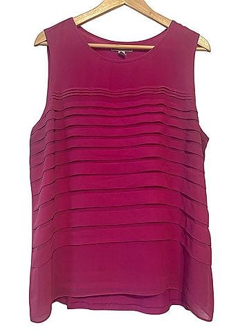 Dana Buchman Layered Pleat Sleeveless Shell Sleeveless T-Shirt (view 1)