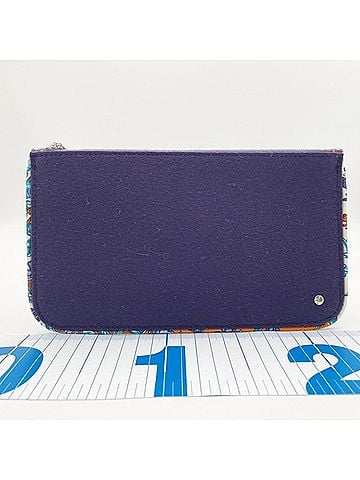 Hermès HERMES Pouch Trouse Zippy GM 101899M Navy Multicolor Felt Silk Women's In Flat Sellier Button Multi Case (view 1)