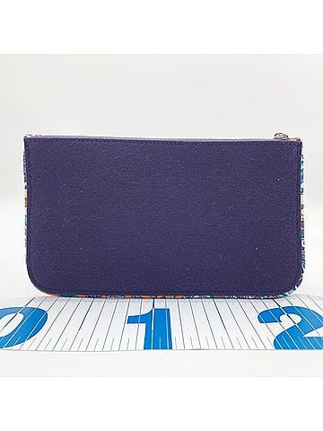 Hermès HERMES Pouch Trouse Zippy GM 101899M Navy Multicolor Felt Silk Women's In Flat Sellier Button Multi Case (view 2)