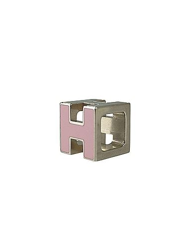 Hermès HERMES Pendant Top Cage d'H H Cube Silver x Pink Metal Women's Necklace (view 1)